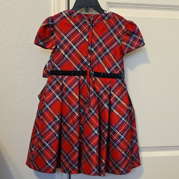 American Girl Red Plaid Formal Dress with Bow. Size 5 - Picture 8 of 14